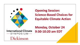 Opening Session: Science-Based Choices for Equitable Climate Action