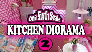One Sixth Scale Pink Pop Inspired KITCHEN Diorama MAKEOVER