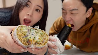 브리또 vs. 김밥 | 교포와 노포 3화 | 국제결혼 커플 먹방 | Couple Mukbang | 쿠차라 | 김밥천국