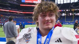 Adams Central running back/linebacker Matt Heiser postgame interview at 2A state championship 11/29/