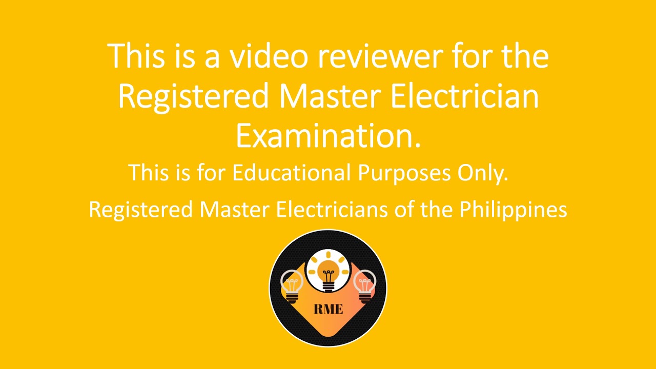 Registered Master Electrician Exam Reviewer - YouTube