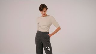 Gentle Herd｜Wool Cashmere Wide Leg Trousers