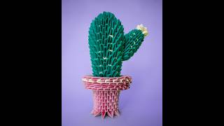 Create an Adorable 3D Origami Cactus with Ease