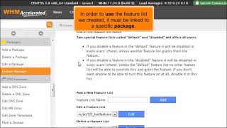 WebHost Manager: How to Use the Feature Manager in WHM