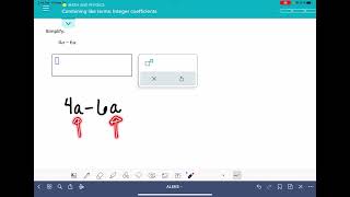 ALEKS: Combining like terms: Integer coefficients