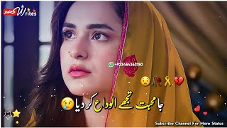 Ja Mohabat Tojhy Alwida Kar|| Sad Pakistani Drama Song WhatsApp Status || Sahir Ali Bagga Ost status