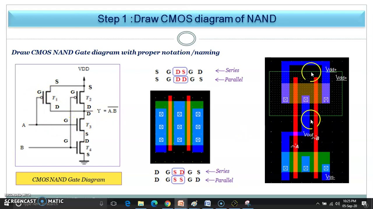 Lecture 4_ CMOS NAND Gate In Microwind Using 2 Finger - YouTube