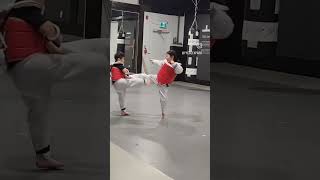 Sparring Taekwondo with Siblings at calgary tkmd