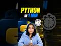 🔥Python in 1 Min | Learn Python Fast | Intellipaat