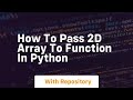 how to pass 2d array to function in python