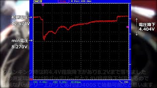 REVOLNOUX J400S エンジン始動　電圧降下4.4V