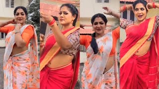 Tamil Serial Actress Reshma Pasupuleti Hot Navel Slip    Actress Vertical Edit