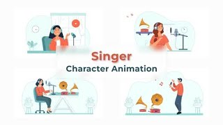 Flat Character Motion Graphic Animation | After Effects Templates | Singer Character Cartoons Pack