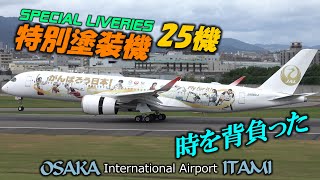 伊丹空港 時を背負った特別塗装機たち25連続離着陸｜Special Liveries Airplane at OSAKA ITM Airport