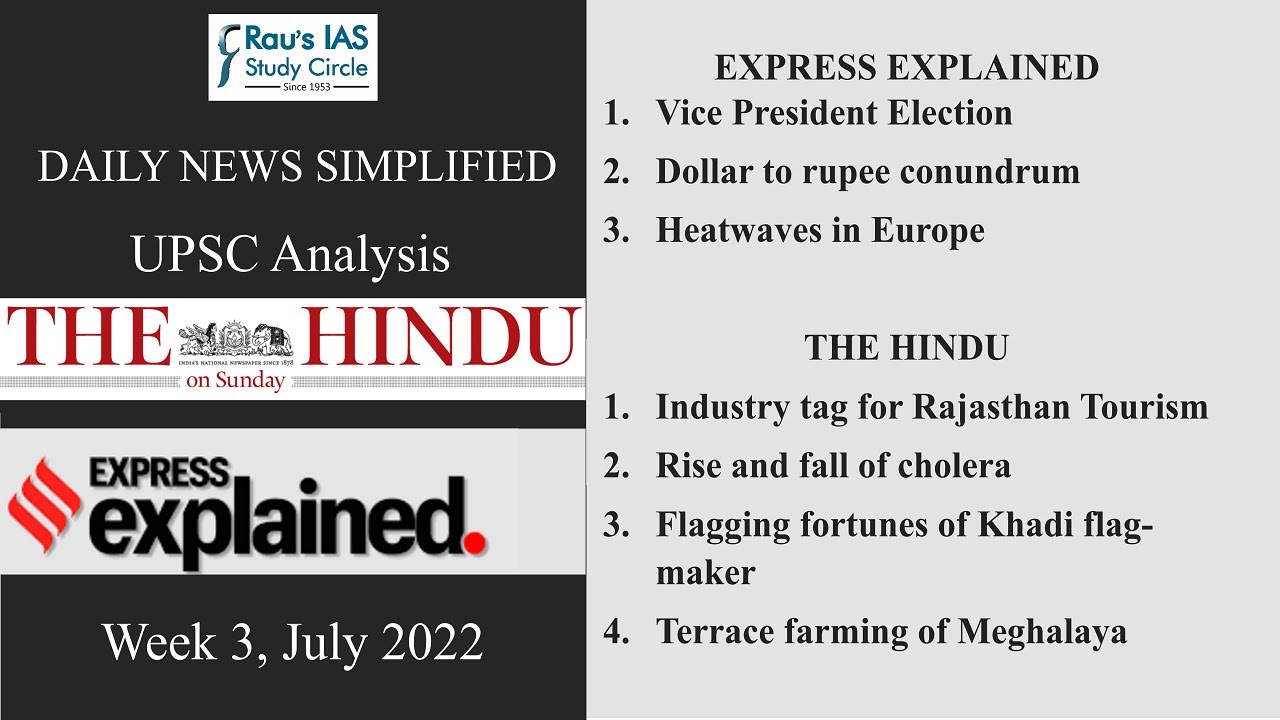 Last Week Current Affairs Upsc Ias Week 4 July 2022 The Hindu