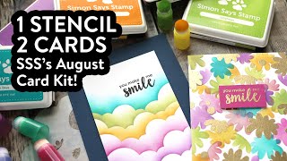 1 Stencil, 2 Cards! (Simon's August 2021 Card Kit)