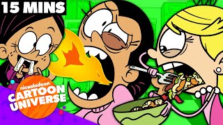 15 MINUTES at the Loud House Dinner Table! 🍽️ | Nickelodeon Cartoon Universe