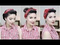 Easy PinUp Hairstyles with Bandana for Long to Medium Hair Length | Nena Moreno