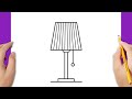 How to draw a table lamp step by step