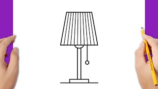 How to draw a table lamp step by step