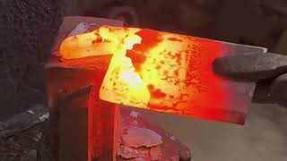 Red Hot Steel Blade Forging Process || Satisfying Hot Forging