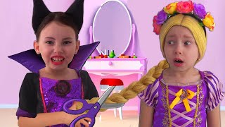 Princesa Rapunzel juegan con espejo mágico | cuentos infantiles en Español