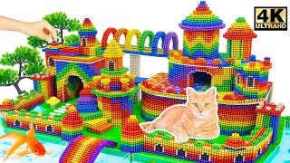 DIY - Build Mega Luxury Castle And Moat Around For Cat From Magnetic Balls | Magnet World Satisfying