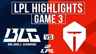 BLG vs TES Highlights Game 3 | LPL 2025 Split 1 Playoffs | Bilibili Gaming vs Top Esports