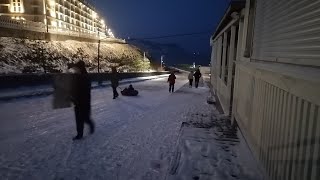 Анапа сегодня. Всем срочно кататься горки, пока есть снег🔥🥰❄️☃️