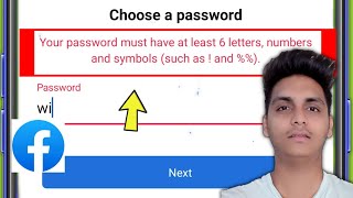 Fix Facebook | Your password must have at least 6 letters, numbers and symbols (such as ! and %6%)