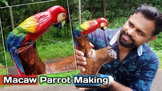 ഞാൻ ഉണ്ടാക്കിയ പഞ്ചവർണ്ണ തത്ത | macaw parrot making @ home | Rigvedic Art by Vysakh T Kesav