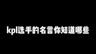 kpl选手的名言你知道哪些！#2024kpl春季赛 #南京hero无畏