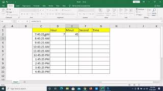 MS Excel: How to Split HOUR, SECOND, MINUTE in excel | And Combined for Time formula