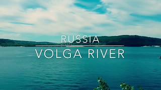 Russia. Volga River. Video from drone.