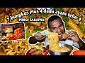 lahap bener! mukbang mie sedap Korea Spaisy 7 bungkus Plus ayam goreng 4 telur ceplok 4