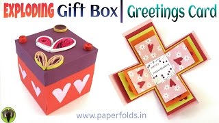 Explosion Surprise Gift Box / Greetings Card - DIY Tutorial by Paper Folds ❤️