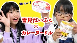 雪見だいふく×カップヌードルカレー味★本当においしいのかな？★にゃーにゃちゃんねるnya-nya channel