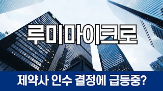 [주식] 루미마이크로(082800) 제약사 인수 결정에 급등중?