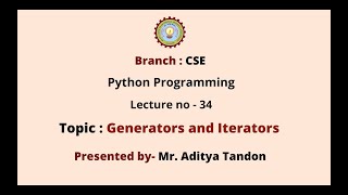 Python Programming | Generators & Iterators | AKTU Digital Education