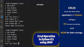 CRUD in Python CLI with JSON || Crud in Python || crud python json
