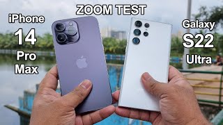 iPhone 14 Pro Max Vs Galaxy S22 Ultra Zoom Test #Shorts