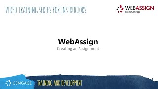 WebAssign: Creating an Assignment