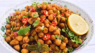 SPICY DRY KABULI CHANA MASALA / DRY CHICKPEA MASALA RECIPE / VEGAN RECIPE