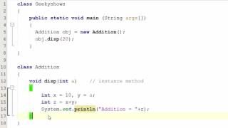 58. Instance Method in another class in Java Programming (Hindi)