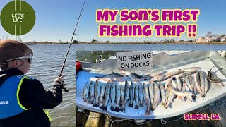 Son’s first fishing trip! We nailed the trout with livescope. ​⁠#lakepontchartrain #fishing #trout 🐟