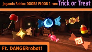 Eu e o meu amigo jogamos o Roblox DOORS FLOOR 1 com Trick or Treat!