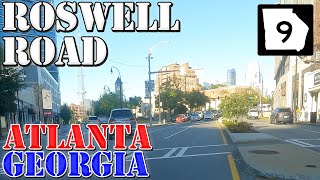 GA 9 - Roswell Road - Buckhead Atlanta to Roswell - Georgia - 4K Highway Drive