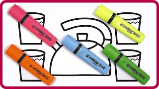 ( Fruit Tea ) Colored Glass and Marker Pencil Coloring / Akn Kids House