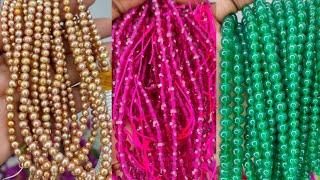 ONLY 18/- RS PRECIOUS BEADS #pachalu#emeralds#bigcorals#rawmaterial#sillverlocket#onyxbeads#pearls