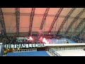 lech poznan lechia gdansk pyro fight during match flares